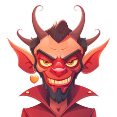 Cute, fierce, unimaginative ghosts and demons isolated on a white background, ready to use.