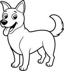 Easy-to-color dog page with adorable black and white graphics, perfect for sparking children's creativity.
