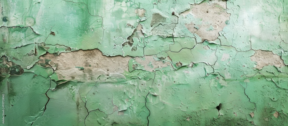 Aufkleber Texture of a green concrete or plastered wall Abstract backdrop for design featuring copy space for text