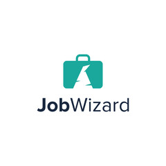 job wizard simple sleek creative geometric modern logo design