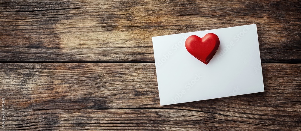Poster blank card on a wooden table background valentine s day messages and love declarations for a romanti