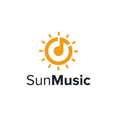 sun music simple sleek creative geometric modern logo design