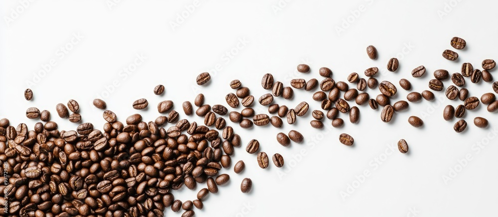 Fototapete coffee beans separated on a white background. with copy space image. Place for adding text or design