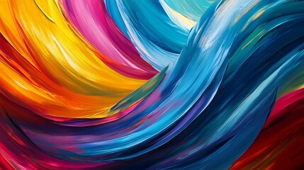 Fototapeta premium Abstract colorful wave pattern with vibrant hues and dynamic lines, perfect for digital wallpaper or modern art design