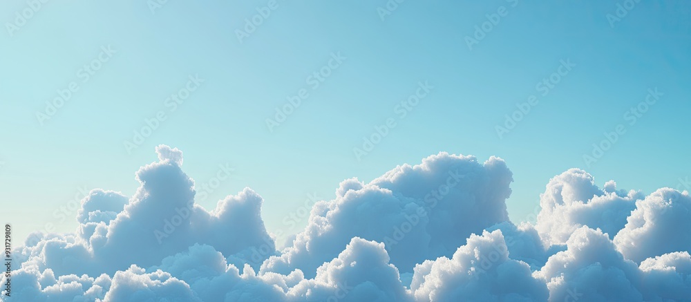 Aufkleber Clear blue sky with clouds. with copy space image. Place for adding text or design