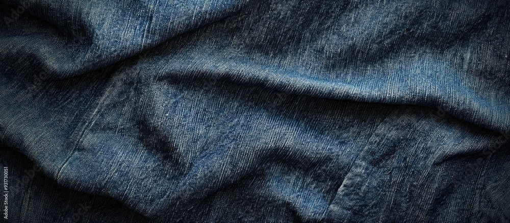 Poster denim texture of blue jeans. with copy space image. place for adding text or design