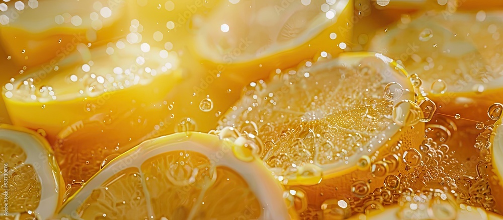 Aufkleber Closeup background featuring lemons. with copy space image. Place for adding text or design