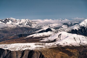 snow covered mountains la grave