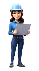 PNG Female engineer computer hardhat helmet.