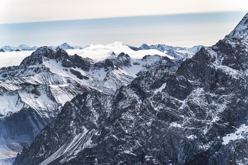snow covered mountains la grave