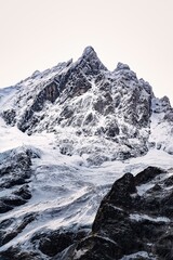 snow covered mountains la grave