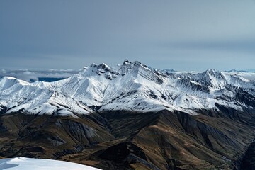 snow covered mountains la grave