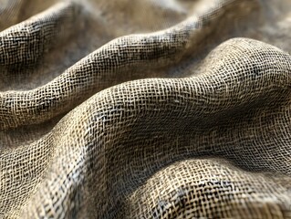 Fototapeta premium Closeup of Rough and Textured Woven Jute Cloth or Burlap Fabric Surface