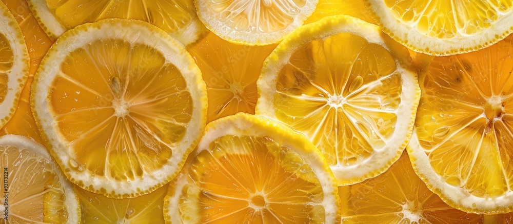 Poster closeup background featuring lemons. with copy space image. place for adding text or design