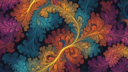 abstract pattern of fractal blend in contrasting colors