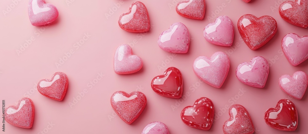 Aufkleber Hearts for a Valentine s Day candy backdrop. with copy space image. Place for adding text or design