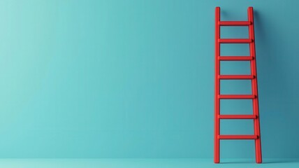 Positive thinking, growth mindset ladder, 3D illustration