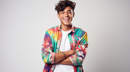 Obraz premium young indian man smiling on white background