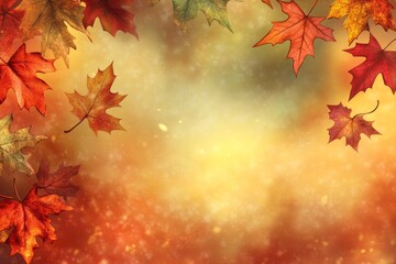 Autumn background with frame made out of leaves, fall season, autumn season	
