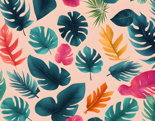 Abstract tropical leaves aesthetics background minimalist