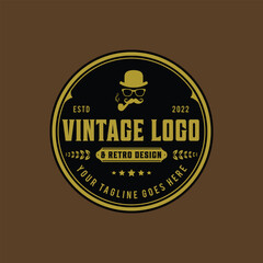 Barber shop logo and white vintage labels illustration templates vintage design tools vector.