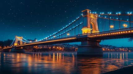 Obraz premium city bridge at night