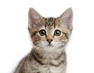 Obraz premium Headshot cat isolated on white background 