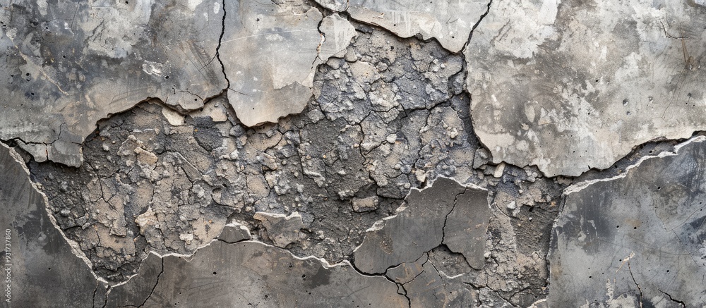 Poster Grunge concrete cement wall with cracks suitable for your design and texture background. with copy space image. Place for adding text or design