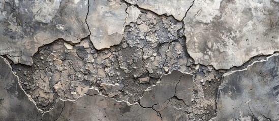 Fototapeta premium Grunge concrete cement wall with cracks suitable for your design and texture background. with copy space image. Place for adding text or design