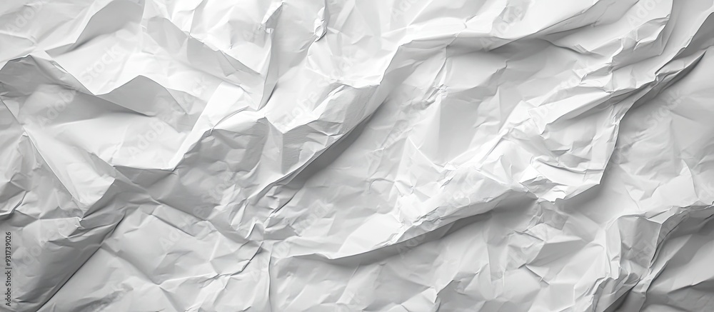 Aufkleber Wrinkled or crumpled white stencil or tissue paper serves as the texture for a crumpled paper background. with copy space image. Place for adding text or design
