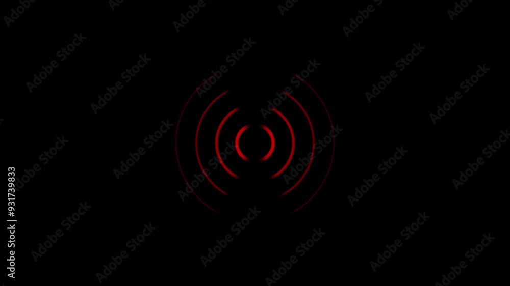 Poster expanding arc waves motion graphics and radio waves background animation
