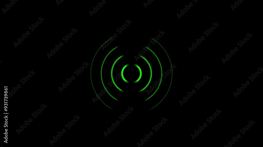 Poster expanding arc waves motion graphics and radio waves background animation
