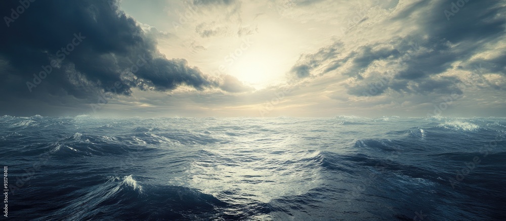 Poster After the Storm in a Bright Space. with copy space image. Place for adding text or design