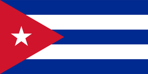 Cuba vector flag. Accurate dimensions and official colors. This file is suitable for digital editing and printing of any size.