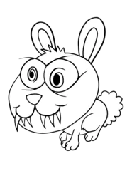 Mean Evil Bunny Rabbit Vector Illustration Halloween Coloring Book Page Art © Blue Foliage