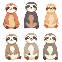 Vector Sloth simple and minimalist