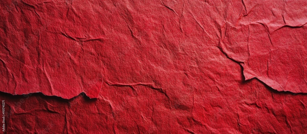 Fototapete macro natural texture of red paper or grunge backdrop a piece of red paper coarse textured surface w
