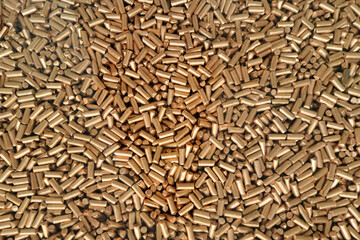 Top view of copper granules. Background