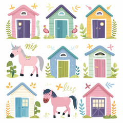 Vector Horse Stable simple and min