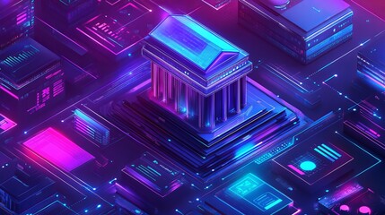 Technology in financial services, showcasing digital banking and fintech innovations