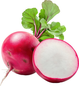 recommend clip art: Radish vegetable isolated, Raphanus sativus Clipart, Few radish with half cut Illustration