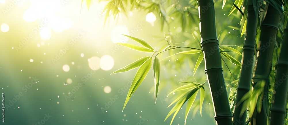 Leinwandbilder bamboo tree and the allure of nature. with copy space image. place for adding text or design