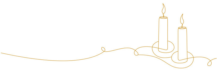 Line art candle illustration background