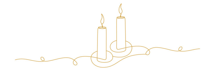 Line art candle illustration background