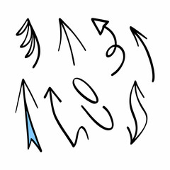 Sketch marker arrows underline lines emphasis waves set Hand drawn arrow check mark underline (10)