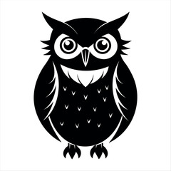 Christmas vector a stylized black and white owl illustration with large eyes and patterned chest feathers design art