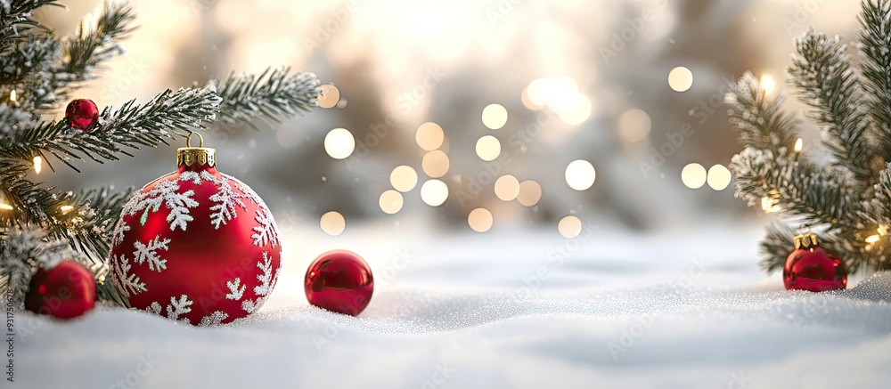 Poster Happy New Year and Merry Christmas Greeting and card with available space blank space for your message. with copy space image. Place for adding text or design