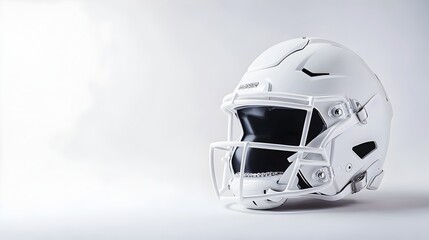 Fototapeta premium White Football Helmet on Minimalist Background with Copy Space