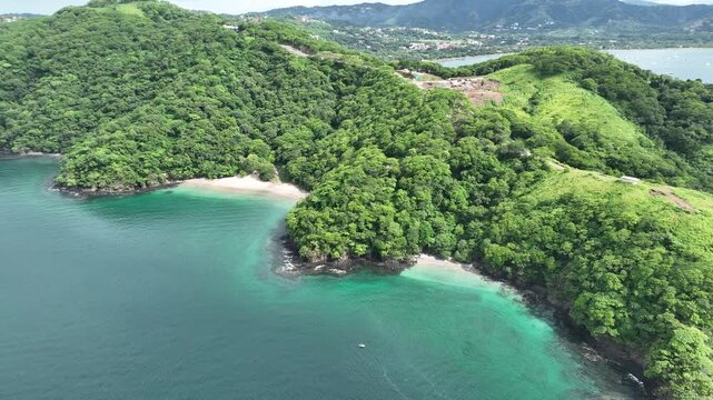 Aerial view Punta Cacique and Playa Calzon de Pobre, Guanacaste Province, Costa Rica