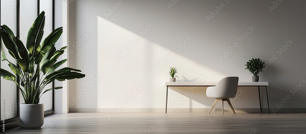 Poster home interior and desk with available space. with copy space image. Place for adding text or design